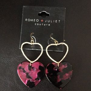Romeo & Juliet Double Hearts Crystal Orchid Earri